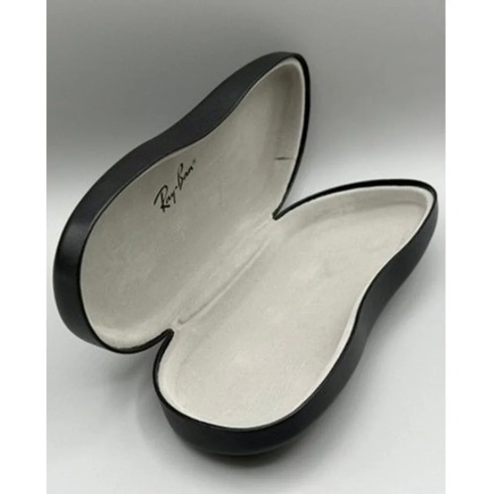 Ray-Ban Black Hard Shell Clamshell Sunglasses Eyeglasses‎ Case Biege Interior